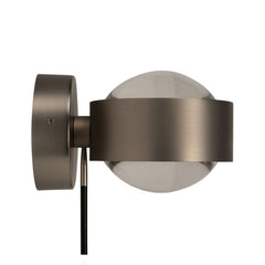 Applique murale Puk Wall Mini en verre, nickel mat, hauteur 6,5 cm