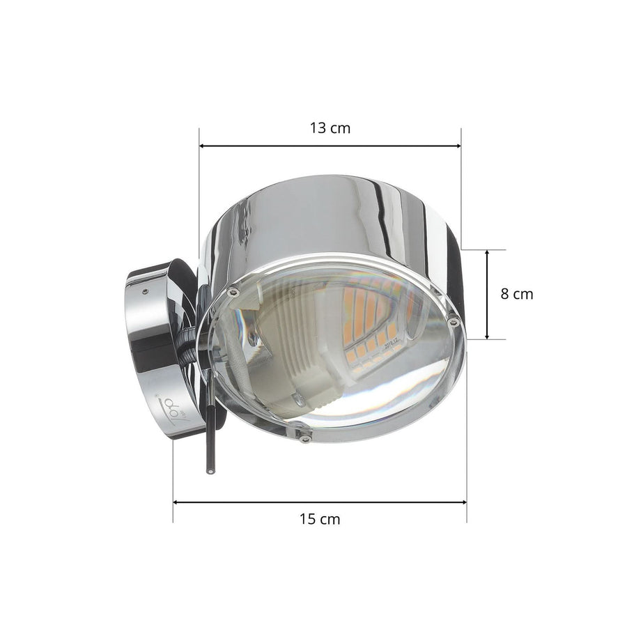 Applique murale Puk Maxx Wall+ en verre, chromé, 2 lumières, hauteur 8 cm