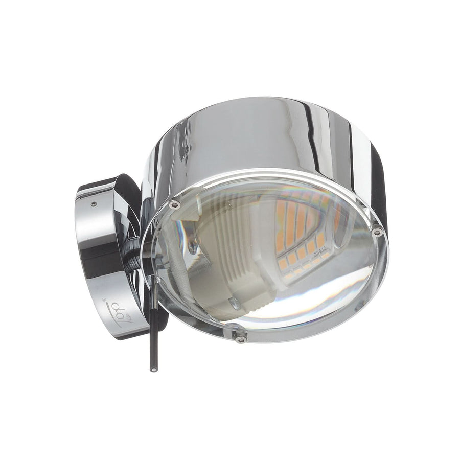 Applique murale Puk Maxx Wall+ en verre, chromé, 2 lumières, hauteur 8 cm