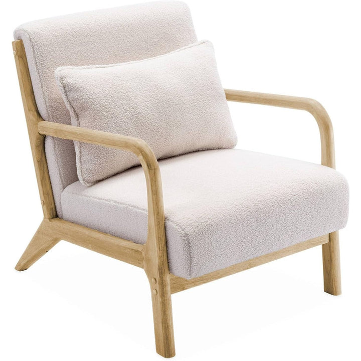 Alice'S Home - Banquette 2 Places + Fauteuil En Bois Et Tissu Bouclette | Designix -     - https://designix.fr/