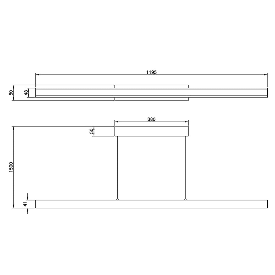 Suspension LED Lineal, L 120 cm