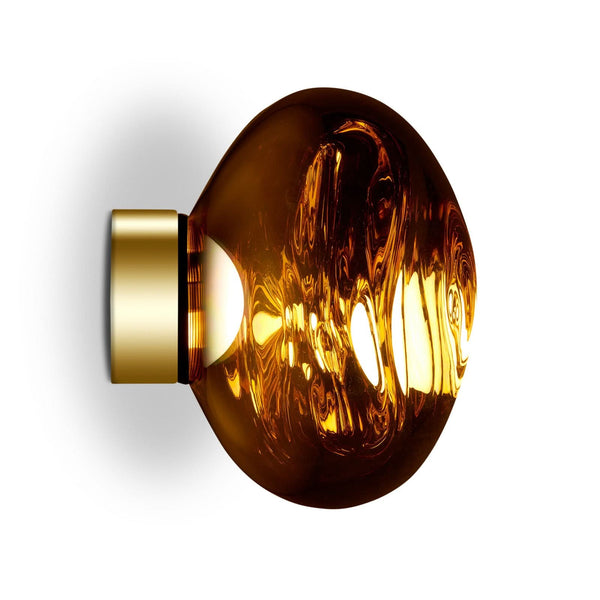 Applique murale LED Melt Surface Mini en acier, doré, Ø 30 cm