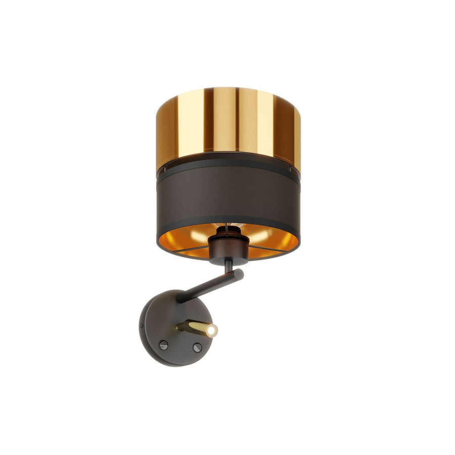 Applique murale Hilton en tissu, noir et doré, hauteur 34 cm