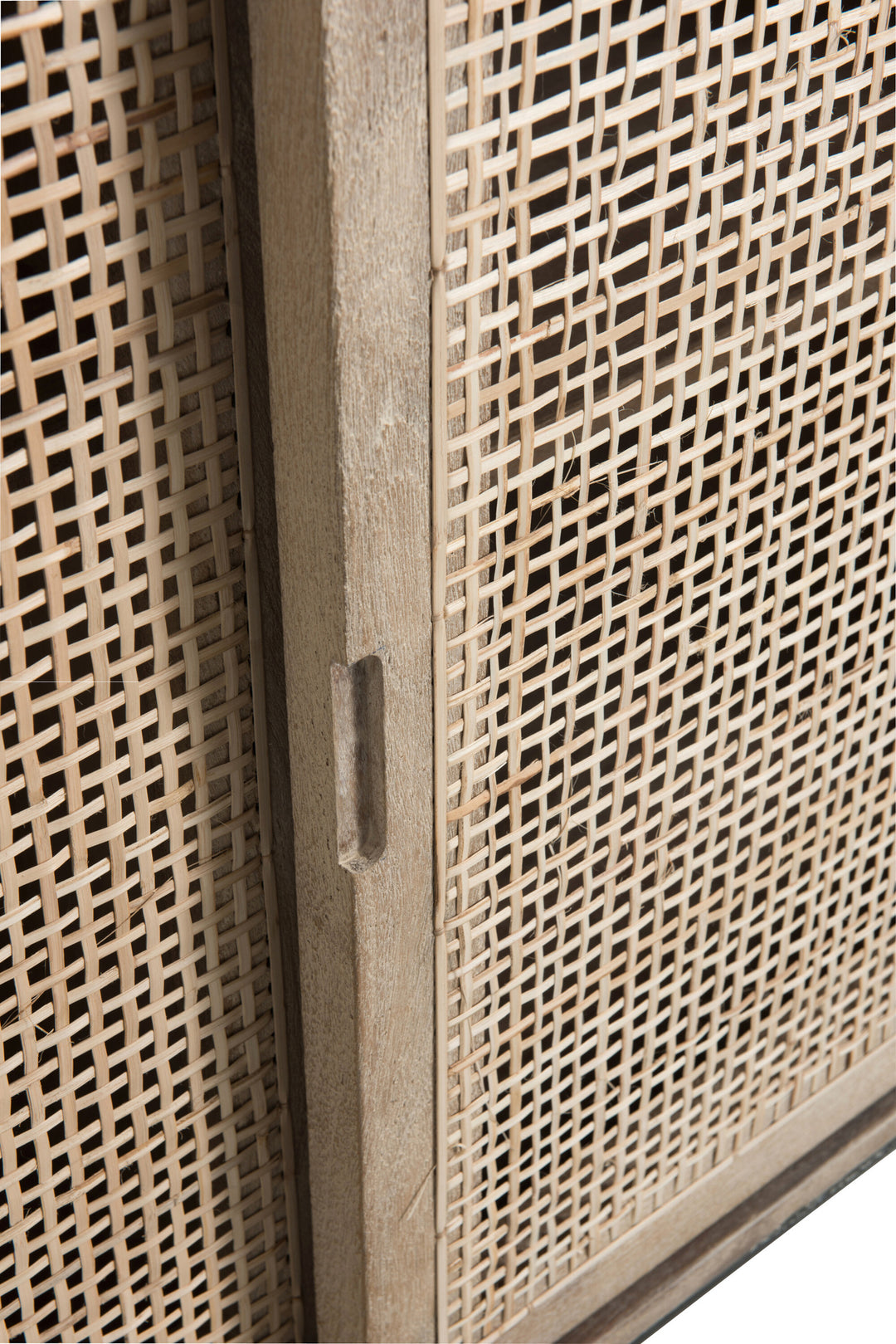 Armoire Coulissante Bois Mangue Tressé | Gano