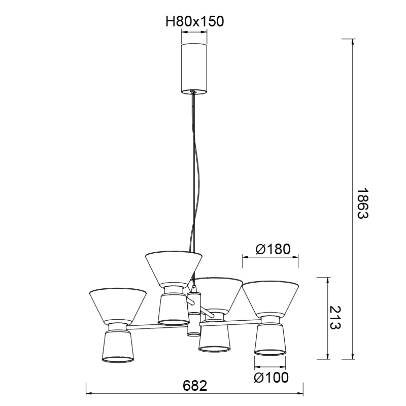 Suspension LED New York dorée, verre, Ø 68,2 cm