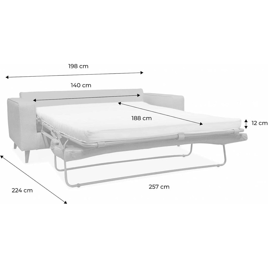 Alice'S Home - Canapé Lit 3 Places Ivoire Avec Matelas 12Cm D'Épaisseur. Fabriqué En France | Designix -     - https://designix.fr/