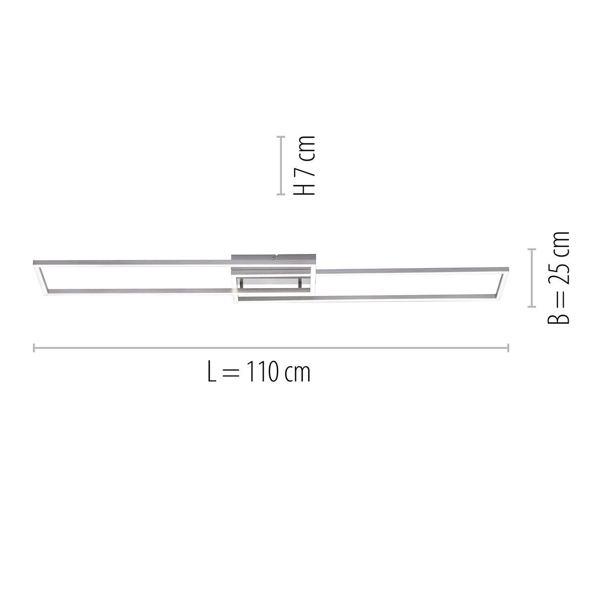 Plafonnier Iven acier, L 25 cm