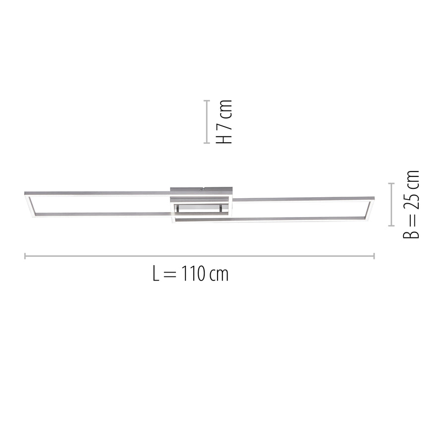 Plafonnier Iven acier, L 25 cm