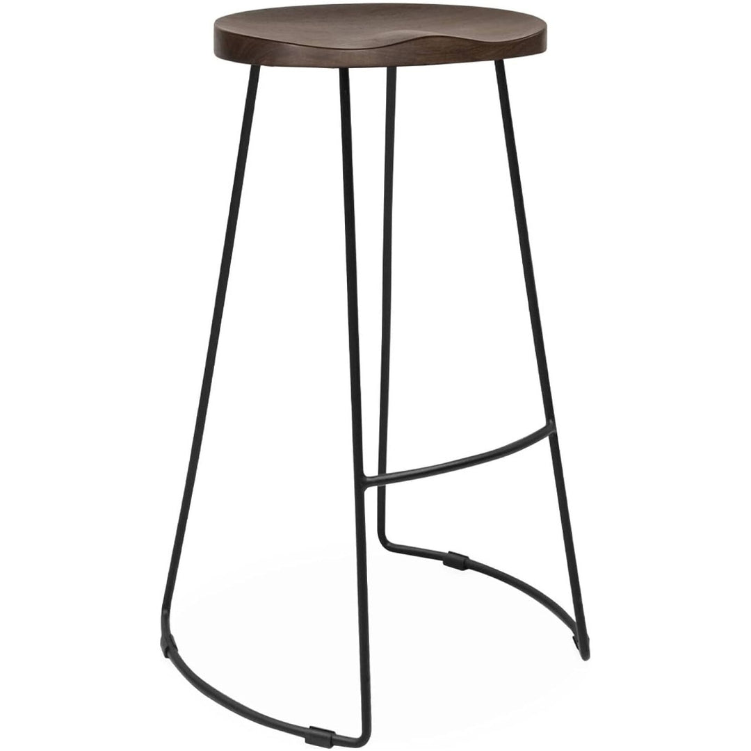 Alice'S Home - Lot De 2 Tabourets De Bar Bois De Manguier Teinté Noyer Et Acier. Avec Repose Pieds. 75Cm | Designix - Amazon    - https://designix.fr/