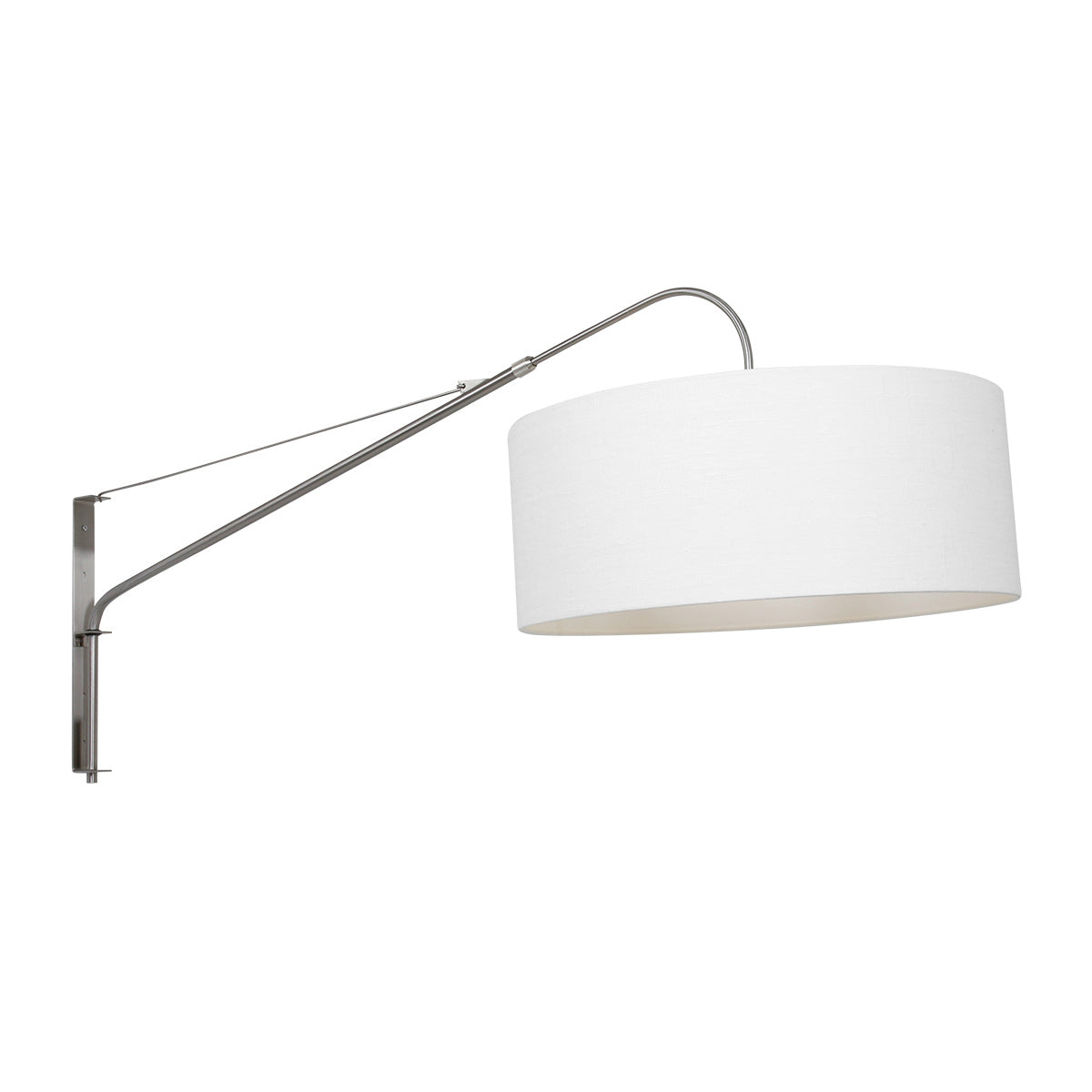 Grande applique murale arc Classy acier et lin blanc – vue 4 – Designix.fr