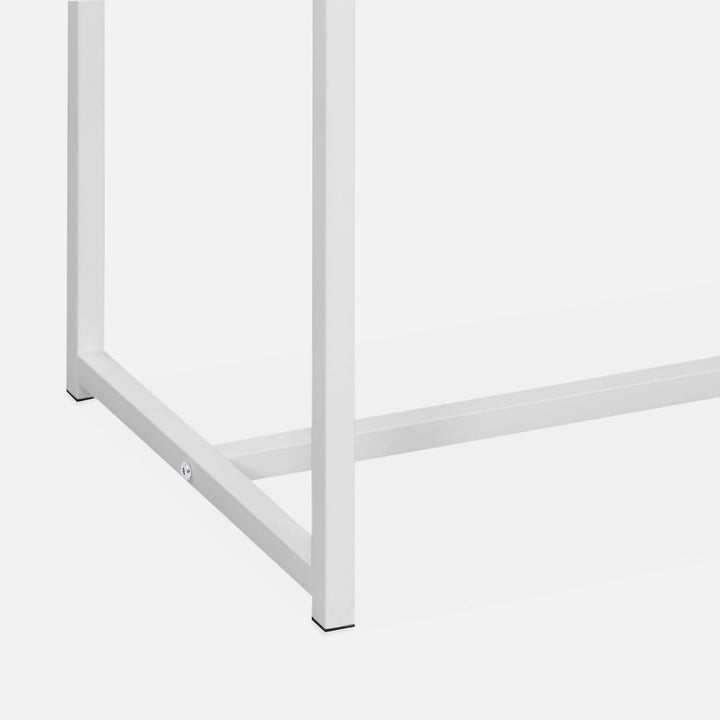 Alice'S Home - Console En Métal Blanc Mat Et Décor Bois. 120X39X79Cm - Loft - Table D'Appoint Avec 1 Barre De Renfort | Designix - Amazon    - https://designix.fr/