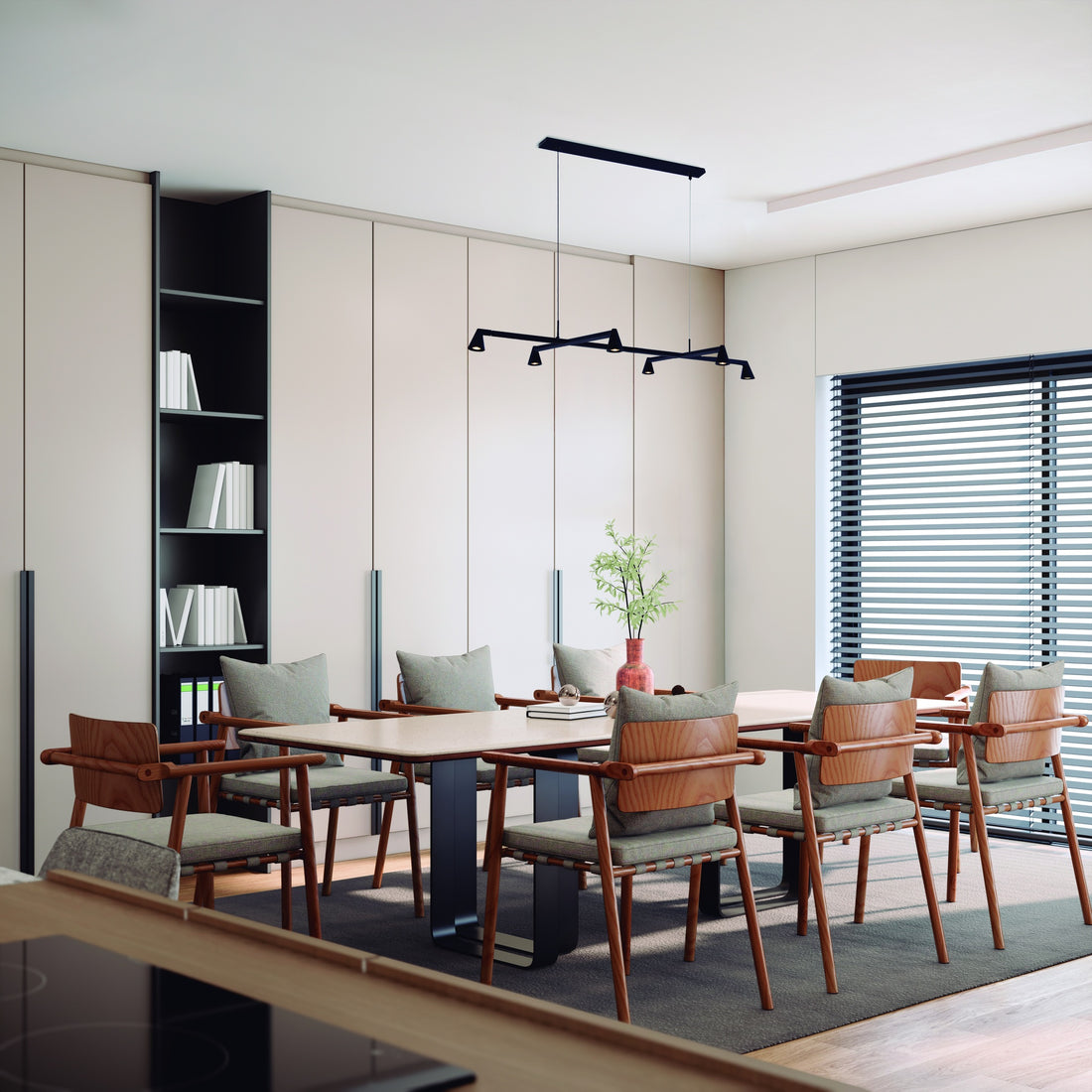 Suspension LED Africa noire, L 110 cm