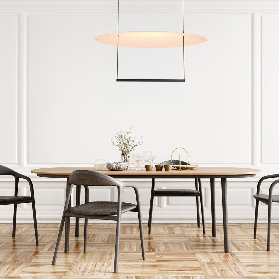 Suspension LED Sun II noire, Ø 80 cm