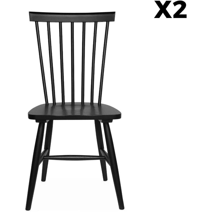 "Chaises Bois Hévéa Noires" | Designix - 3333    - https://designix.fr/