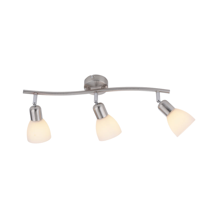 Suspension Karo 3 lumières acier, verre