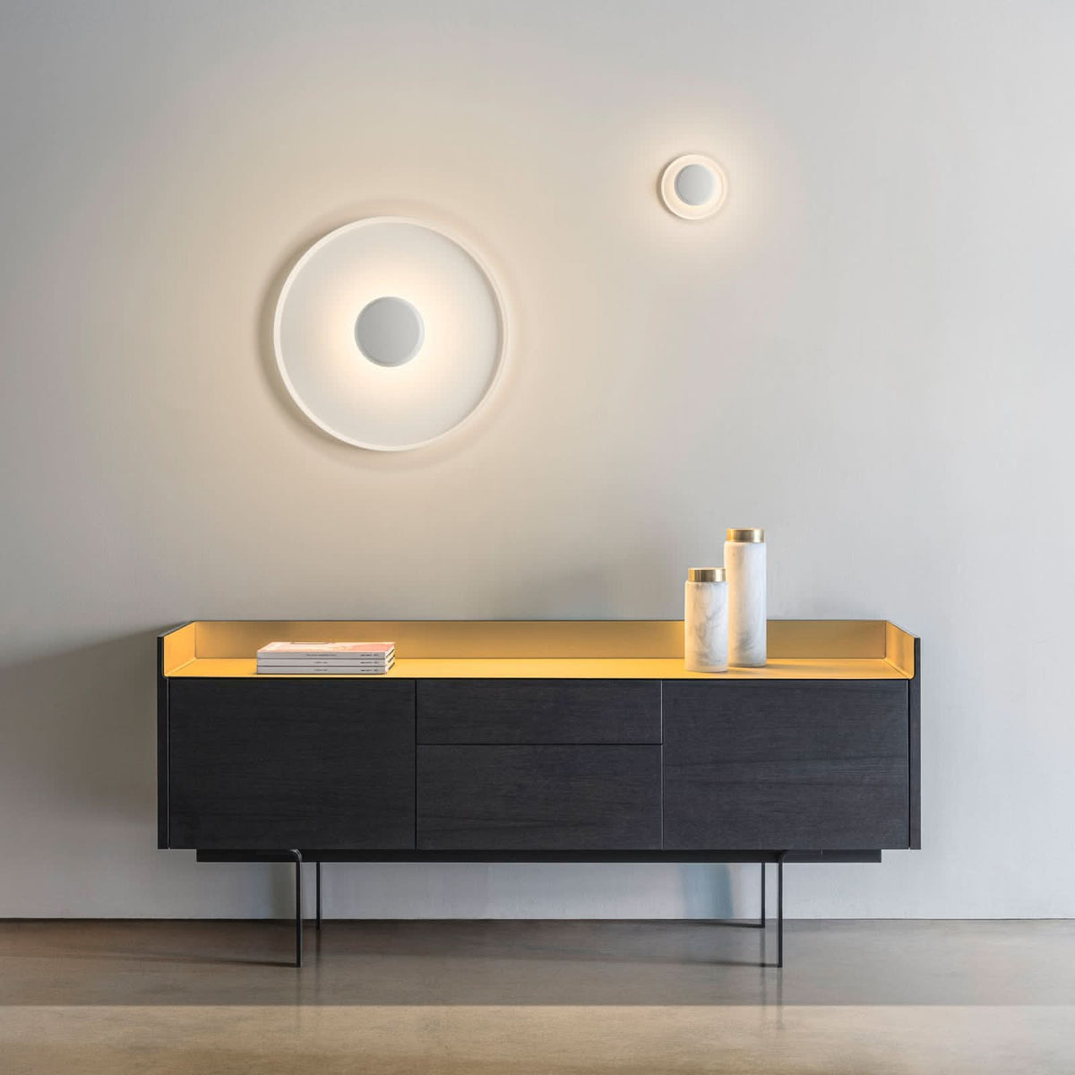 Applique murale LED Top en aluminium, blanc, Ø 17 cm