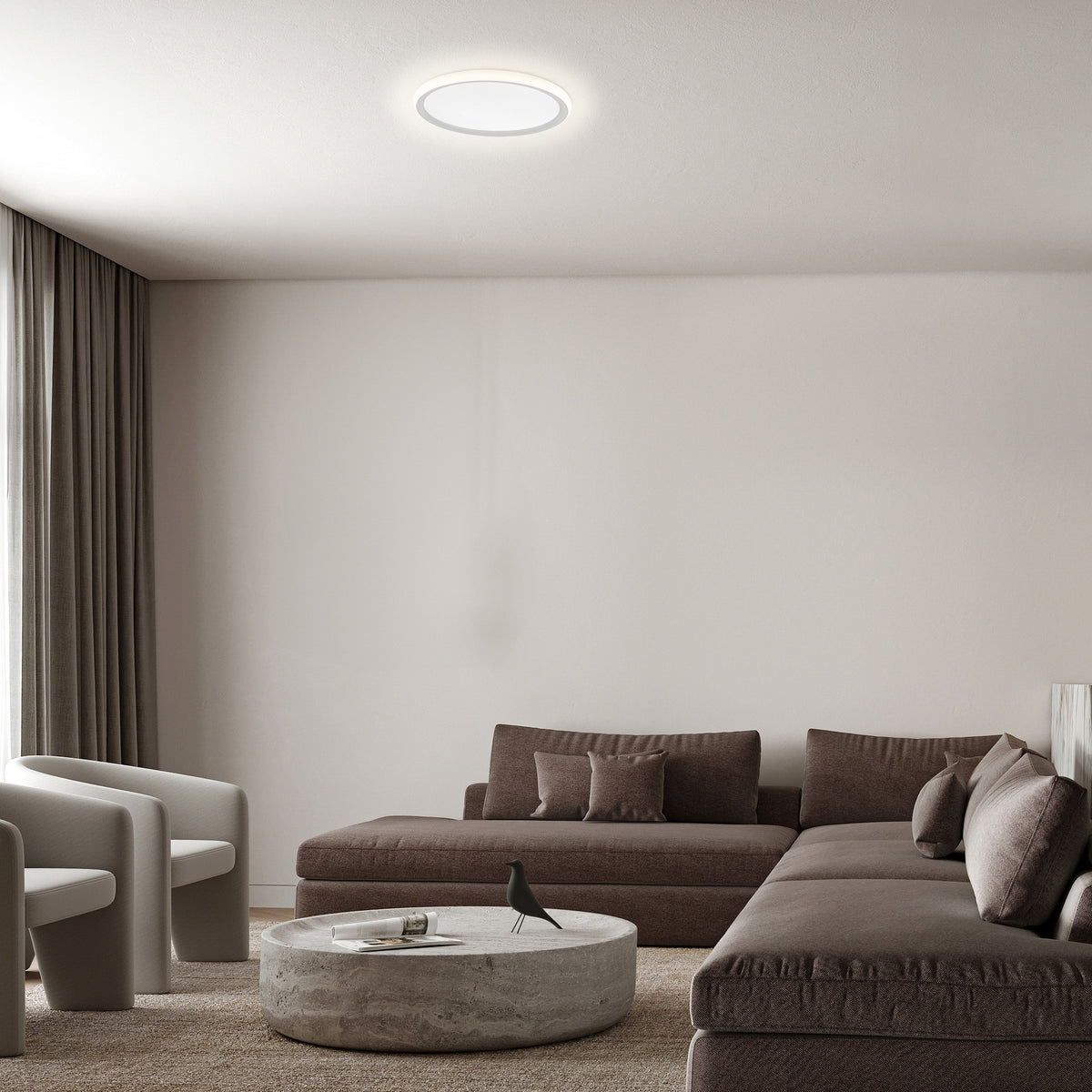 Plafonnier LED Doble blanc, Ø 40 cm