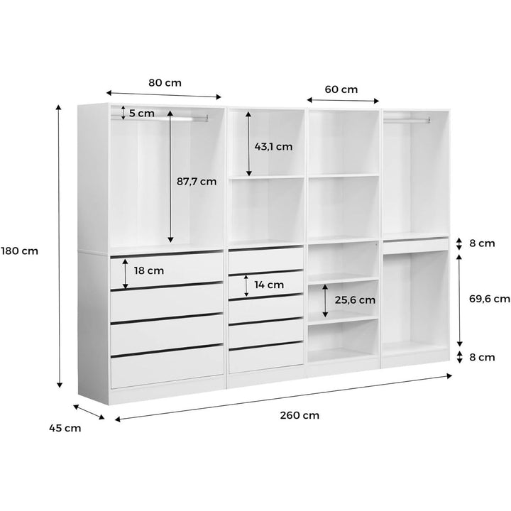 Alice'S Home - Kit Dressing Modulable Avec 4 Éléments. Blanc. Panneaux Stratifiés | Designix - Amazon    - https://designix.fr/