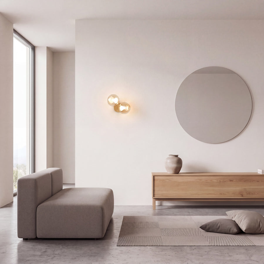 Applique murale LED Andromeda 2 lumières dorée