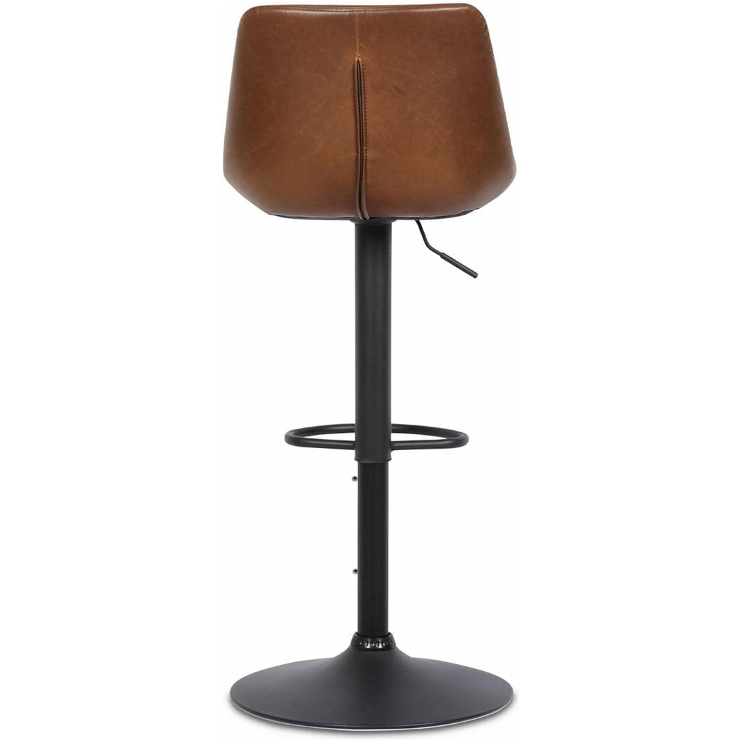 Alice'S Home - Lot De 2 Tabourets De Bar Réglables - Noah - Simili Cuir Marron - Hauteur Réglable 60.5/81.5Cm. Repose-Pieds | Designix - Amazon    - https://designix.fr/