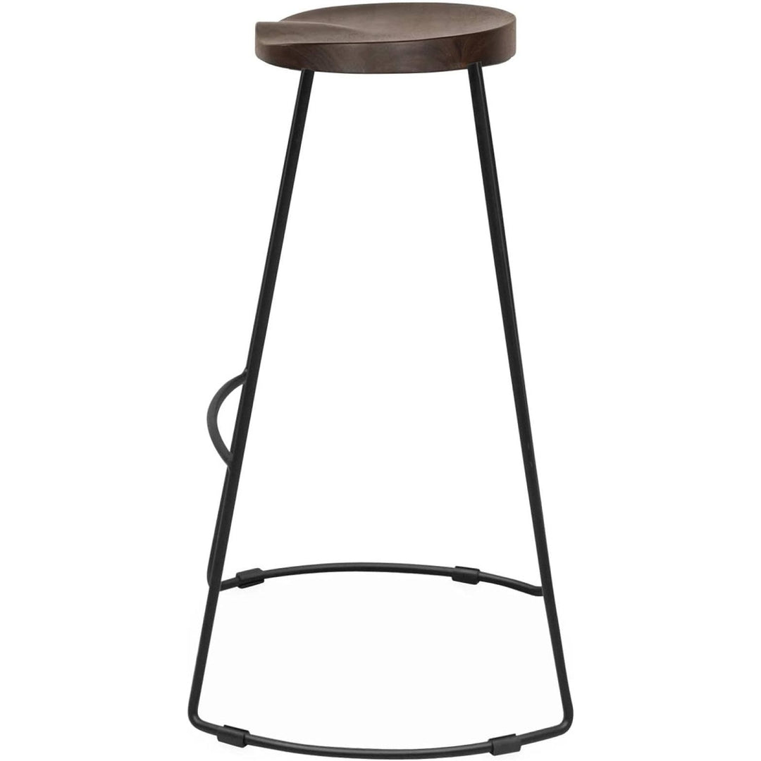 Alice'S Home - Lot De 2 Tabourets De Bar Bois De Manguier Teinté Noyer Et Acier. Avec Repose Pieds. 75Cm | Designix - Amazon    - https://designix.fr/