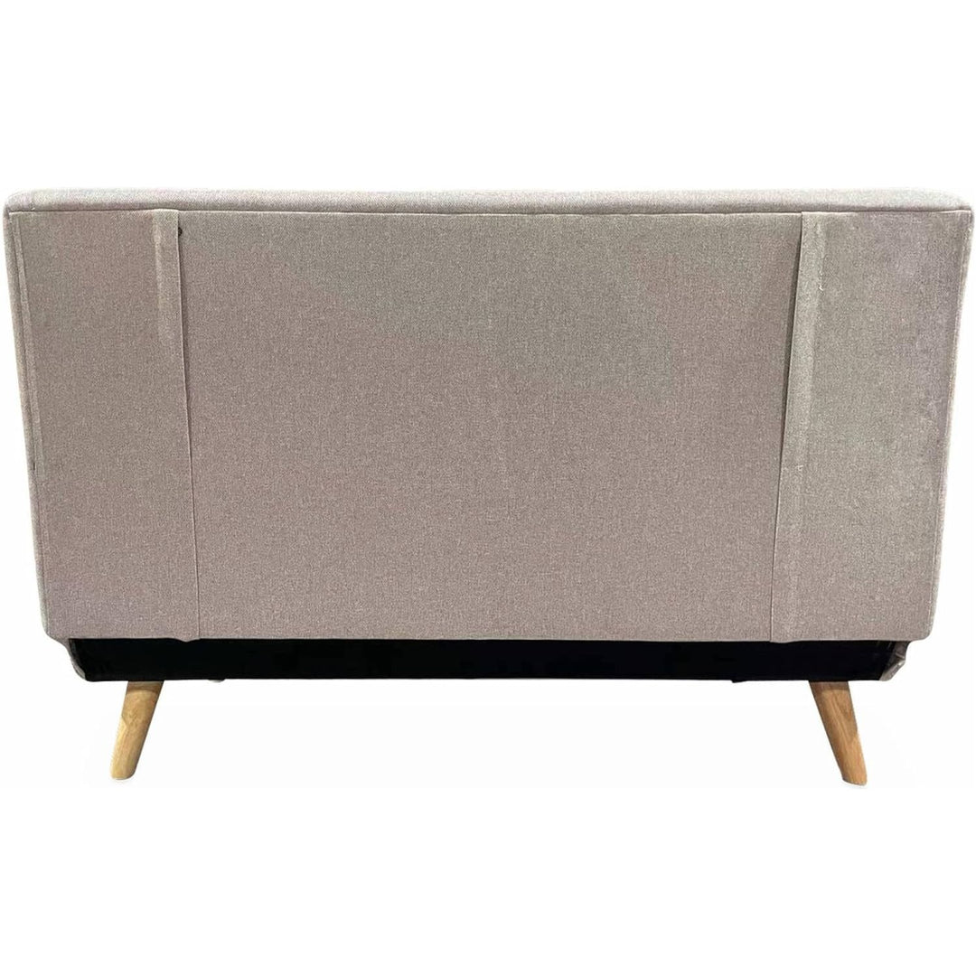 Alice'S Home - Canapé Convertible En Tissu - Guesta - 2 Places Scandinave. Pieds Bois Foncé. Beige. Banquette. Dossier Inclinable | Designix -     - https://designix.fr/