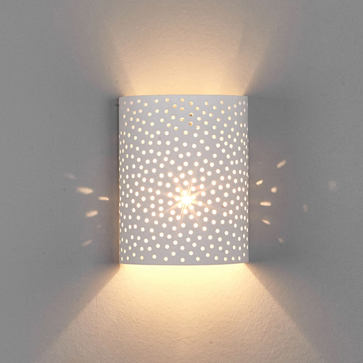 Applique murale en plâtre, blanc, hauteur 23 cm