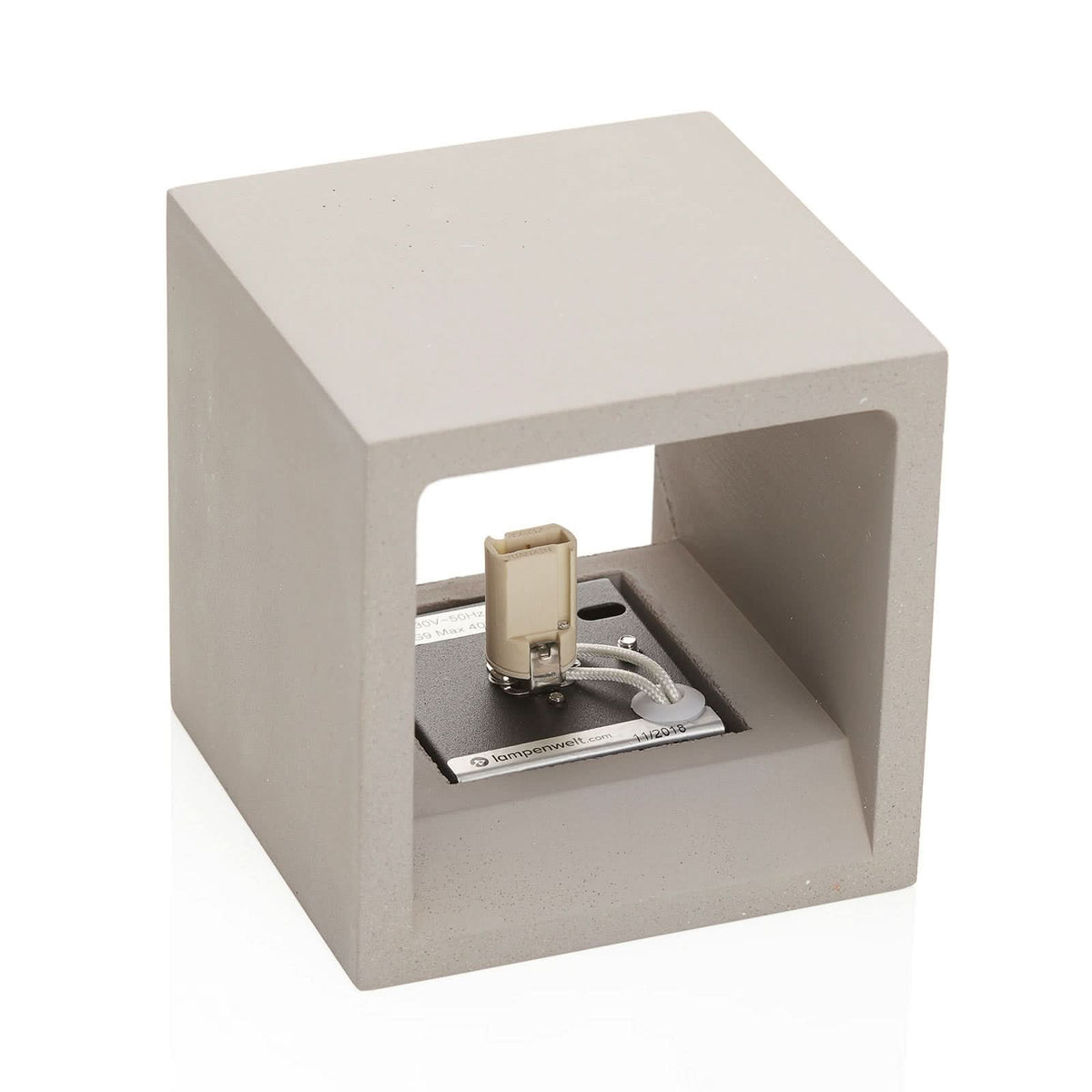 Applique murale Jayden en plâtre, gris, hauteur 11,5 cm