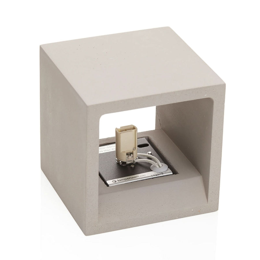 Applique murale Jayden en plâtre, gris, hauteur 11,5 cm