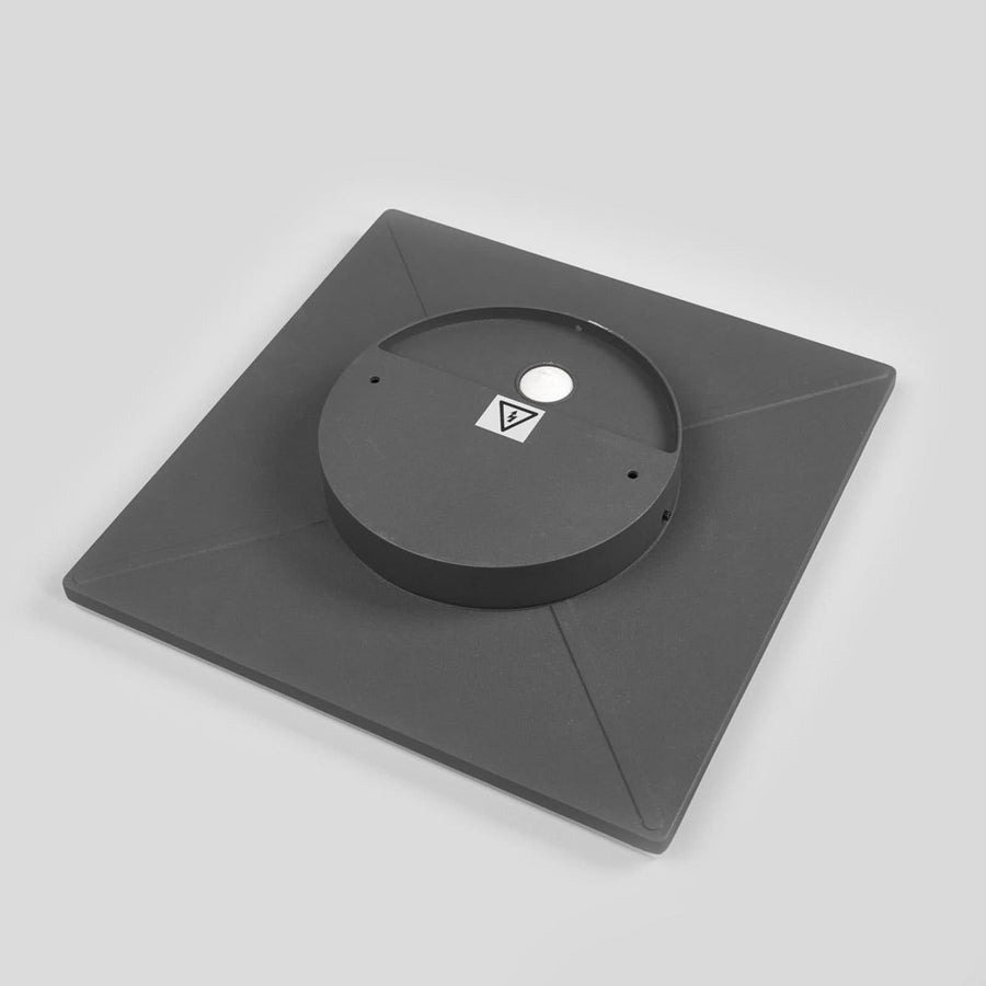 Plafonnier d'extérieur LED Henni en aluminium, gris foncé et blanc, hauteur 4,8 cm, IP65, 3000 K, 15 W