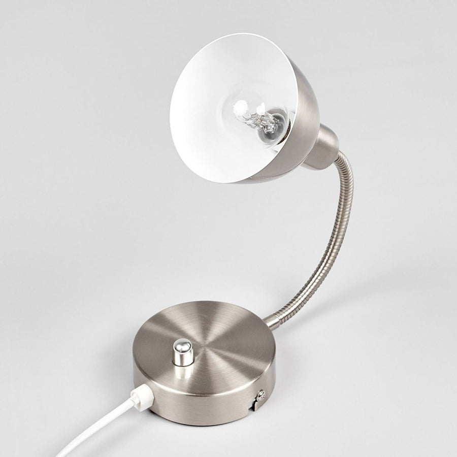 Applique murale Amrei en métal, nickel mat, hauteur 42 cm