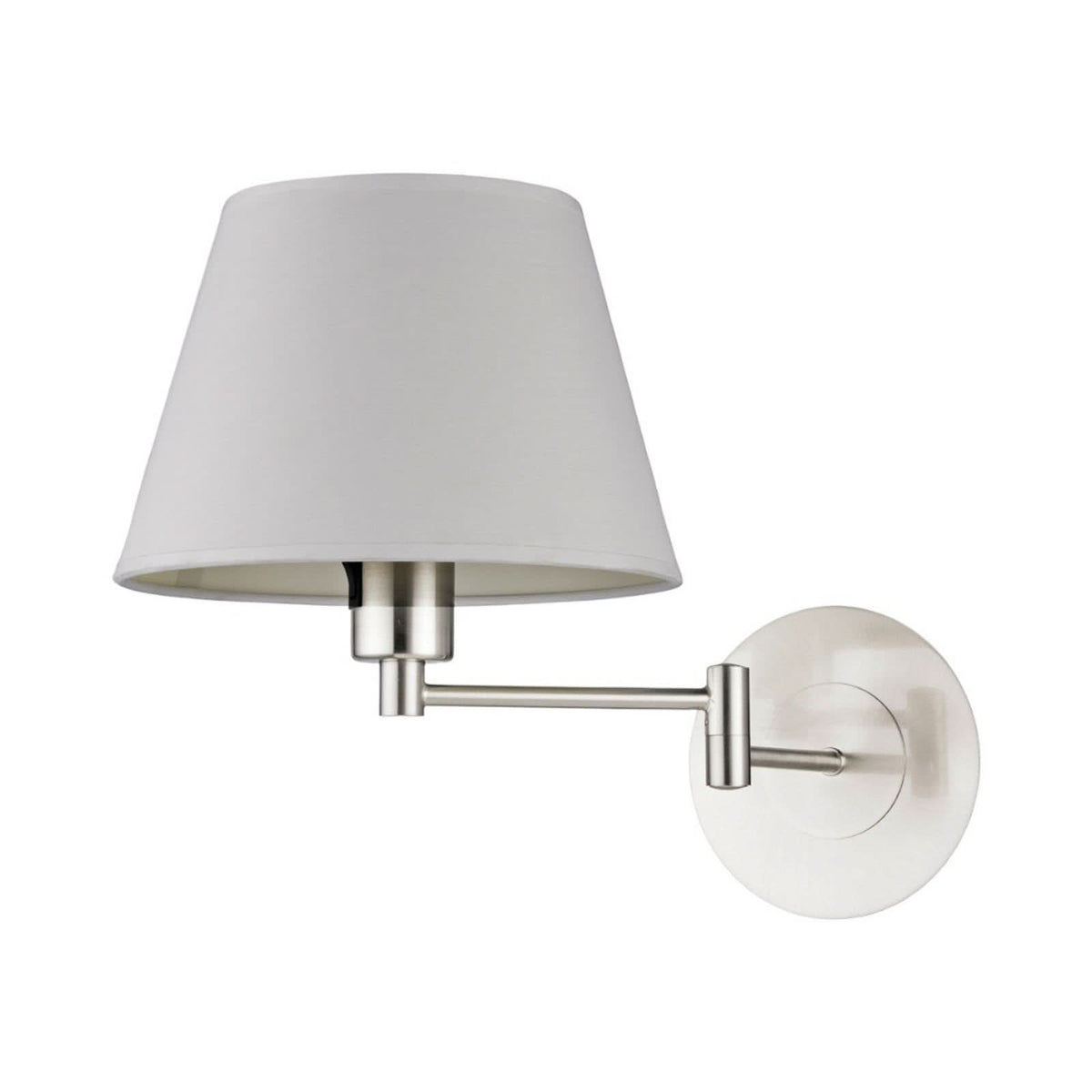 Applique murale Pola en tissu, nickel satiné et blanc, Ø 23 cm