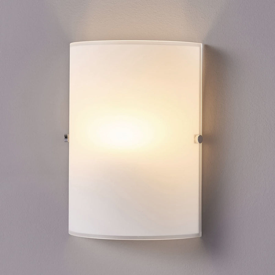 Applique murale Discrète Giulia en verre, transparent satiné, hauteur 25 cm