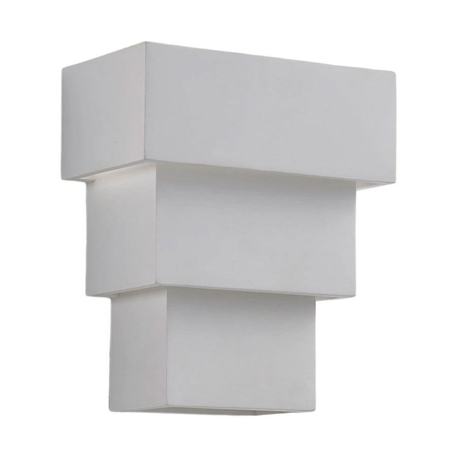 Applique murale Antonella en plâtre, blanc, hauteur 21 cm
