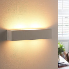 Applique murale Tjada en plâtre, blanc, 2 lumières, hauteur 7,5 cm