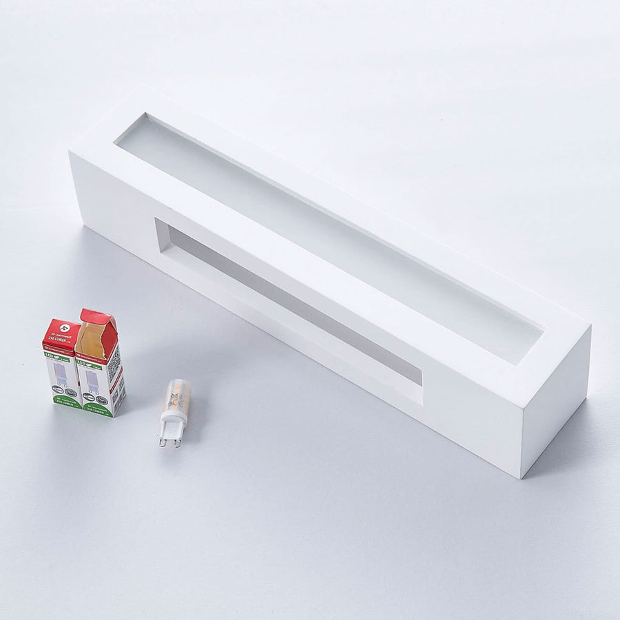Applique murale Tjada en plâtre, blanc, 2 lumières, hauteur 7,5 cm