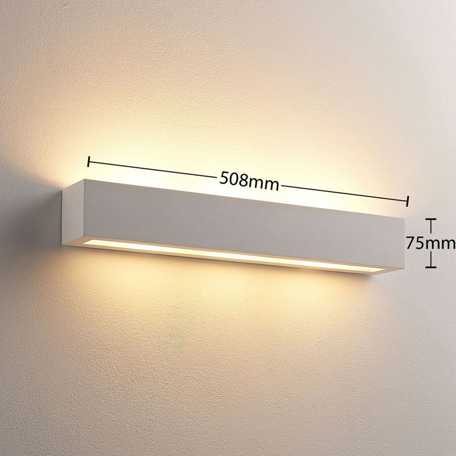 Applique murale Tjada en plâtre, blanc, 3 lumières, hauteur 7,5 cm