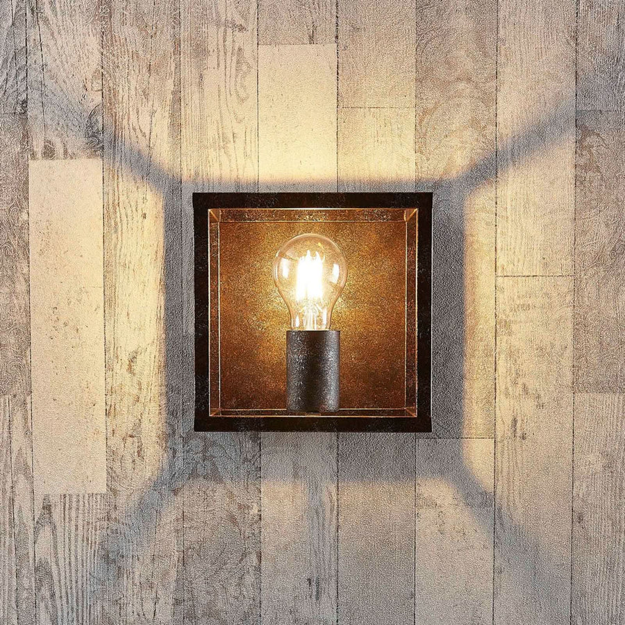 Applique murale Emin en métal, rouille, hauteur 18 cm