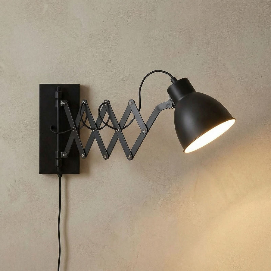 Applique murale Merle en métal, noir, hauteur 22 cm