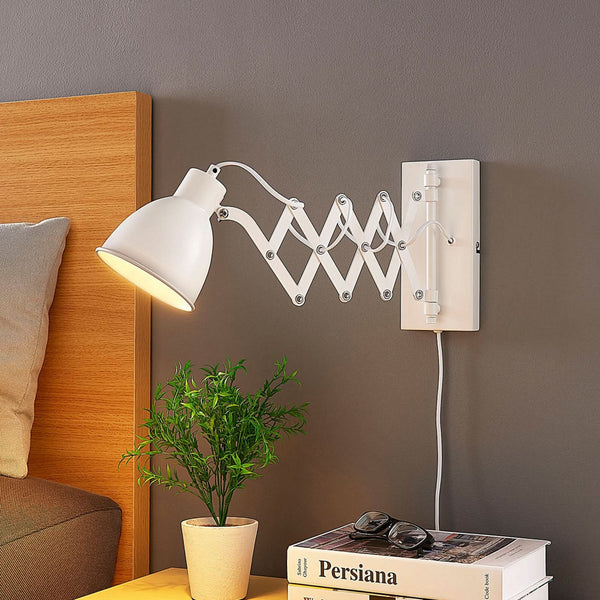 Applique murale Merle en métal, blanc, hauteur 22 cm