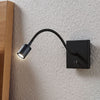 Applique murale LED Appli Mayar en métal, noir, hauteur 11 cm