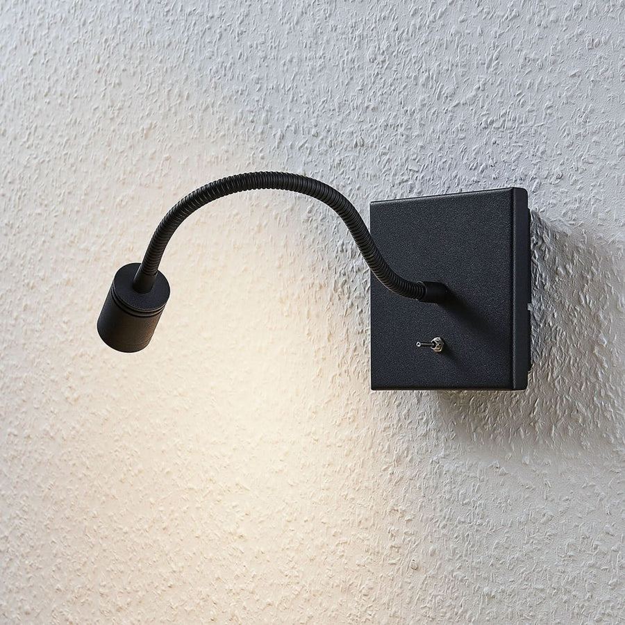 Applique murale LED Appli Mayar en métal, noir, hauteur 11 cm
