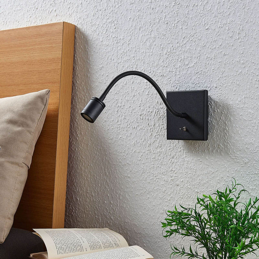 Applique murale LED Appli Mayar en métal, noir, hauteur 11 cm