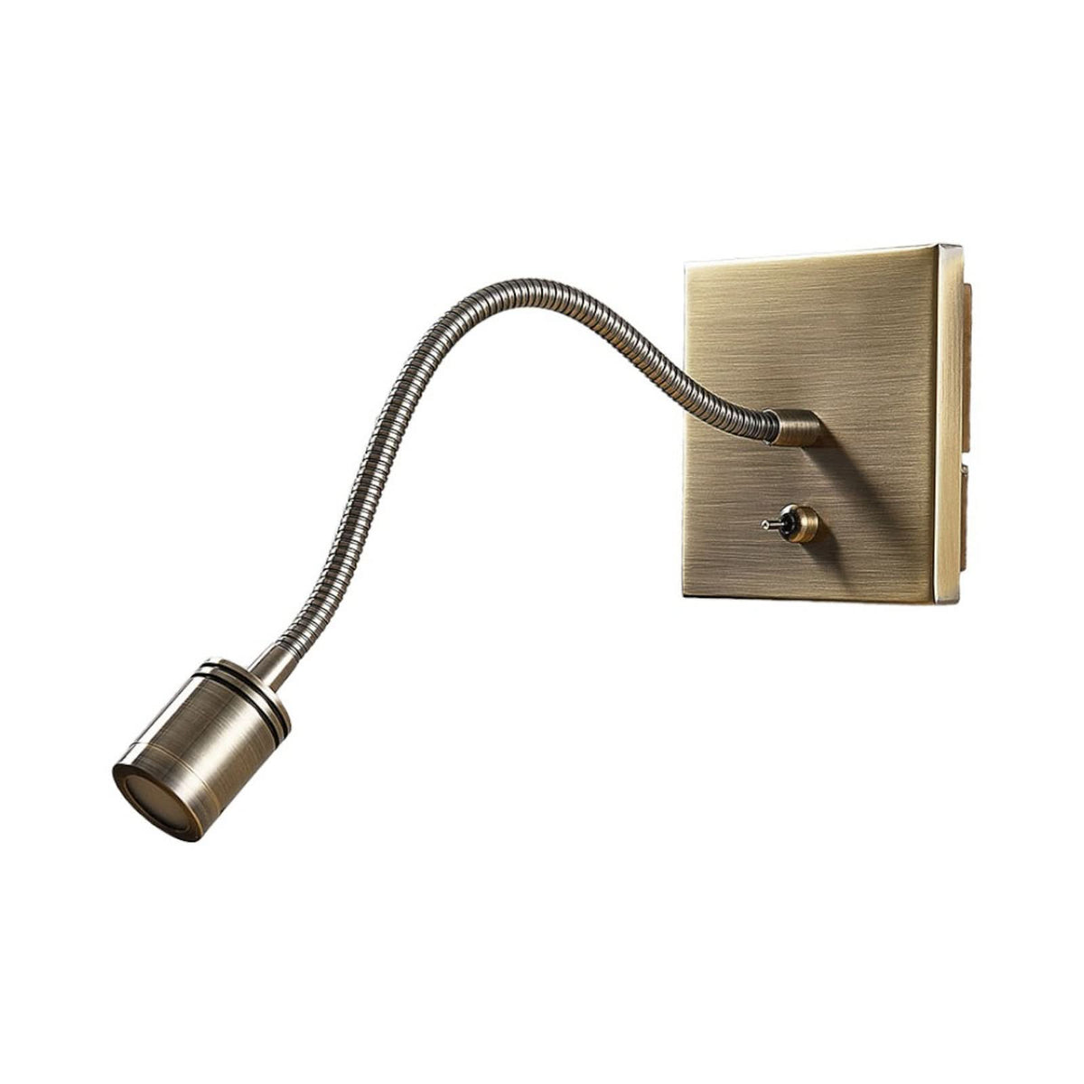 Applique murale LED Mayar en métal, laiton ancien, hauteur 11 cm