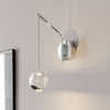 Applique murale LED Hayley en verre, transparent et chromé, hauteur 34 cm
