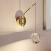 Applique murale LED Hayley en verre, transparent et doré, hauteur 34 cm