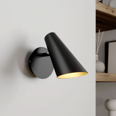 Applique murale Wibke en métal, noir et doré, hauteur 24 cm