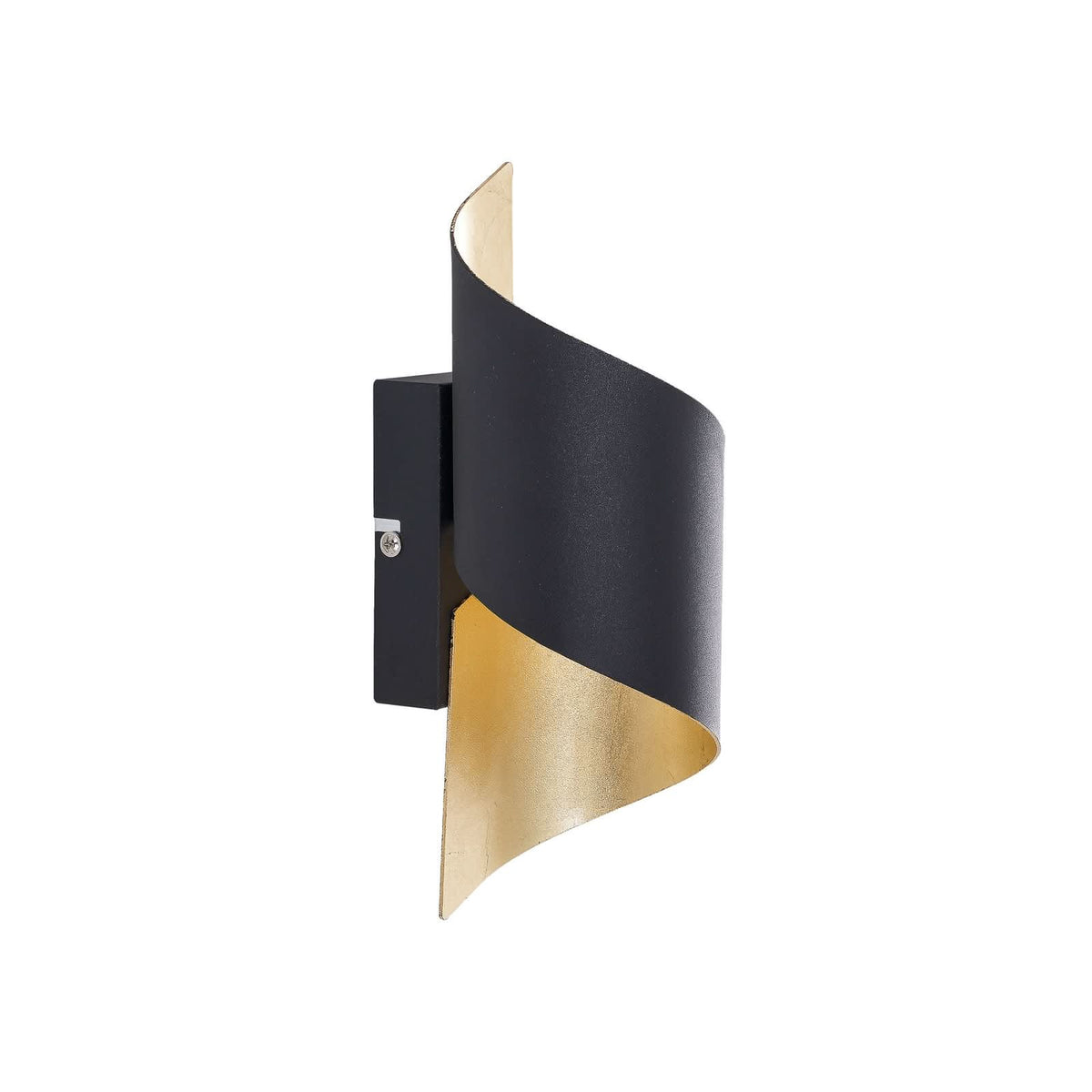 Applique murale Desirio en métal, noir et doré, hauteur 24 cm