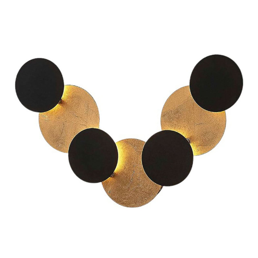 Applique murale LED Grazyna en métal, noir et doré, hauteur 5 cm