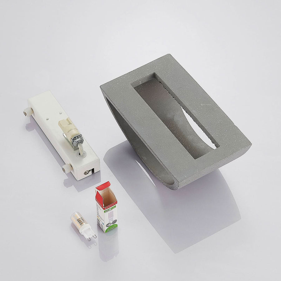 Applique murale Edvin en béton, gris, hauteur 12 cm